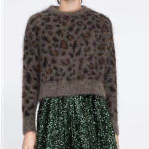 Zara animal print sweater large